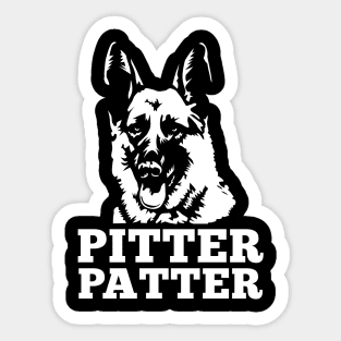 German Shepherd Pitter Patter Cute Gift Sticker